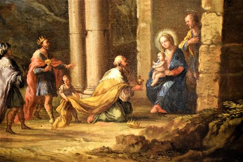 Paesaggio arcadico con Adorazione dei Magi
